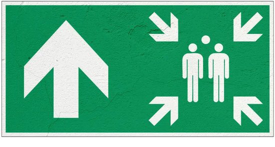 Verzamelplaats pijl boven bord – E007 - Sign Again materiaal - 20 x 10 ...