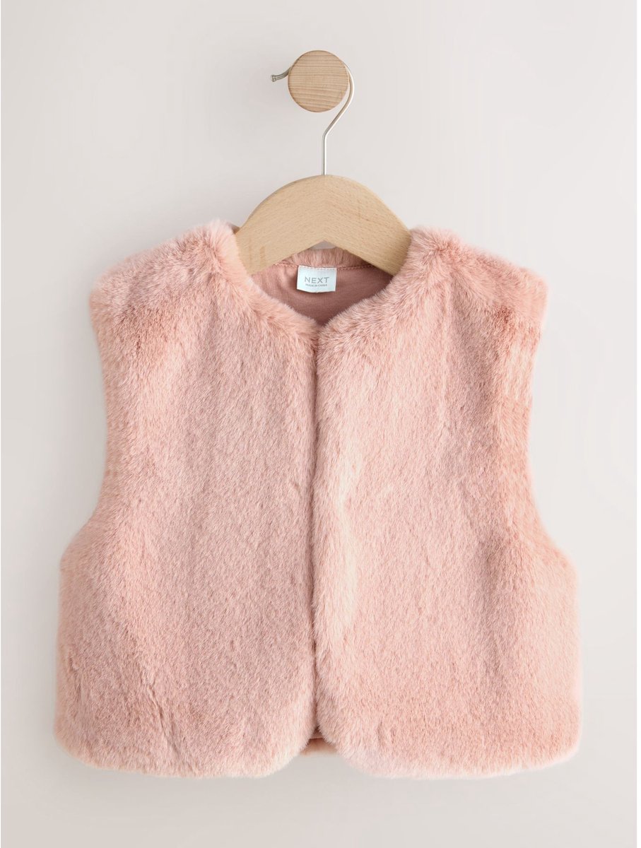 Bodywarmer van imitatiebont Roze