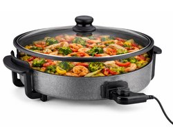 Ferveo Leyya - Hoge Elektrische Hapjespan - 34cm - 1500W - Elektrische Pizza Pan - Zwart