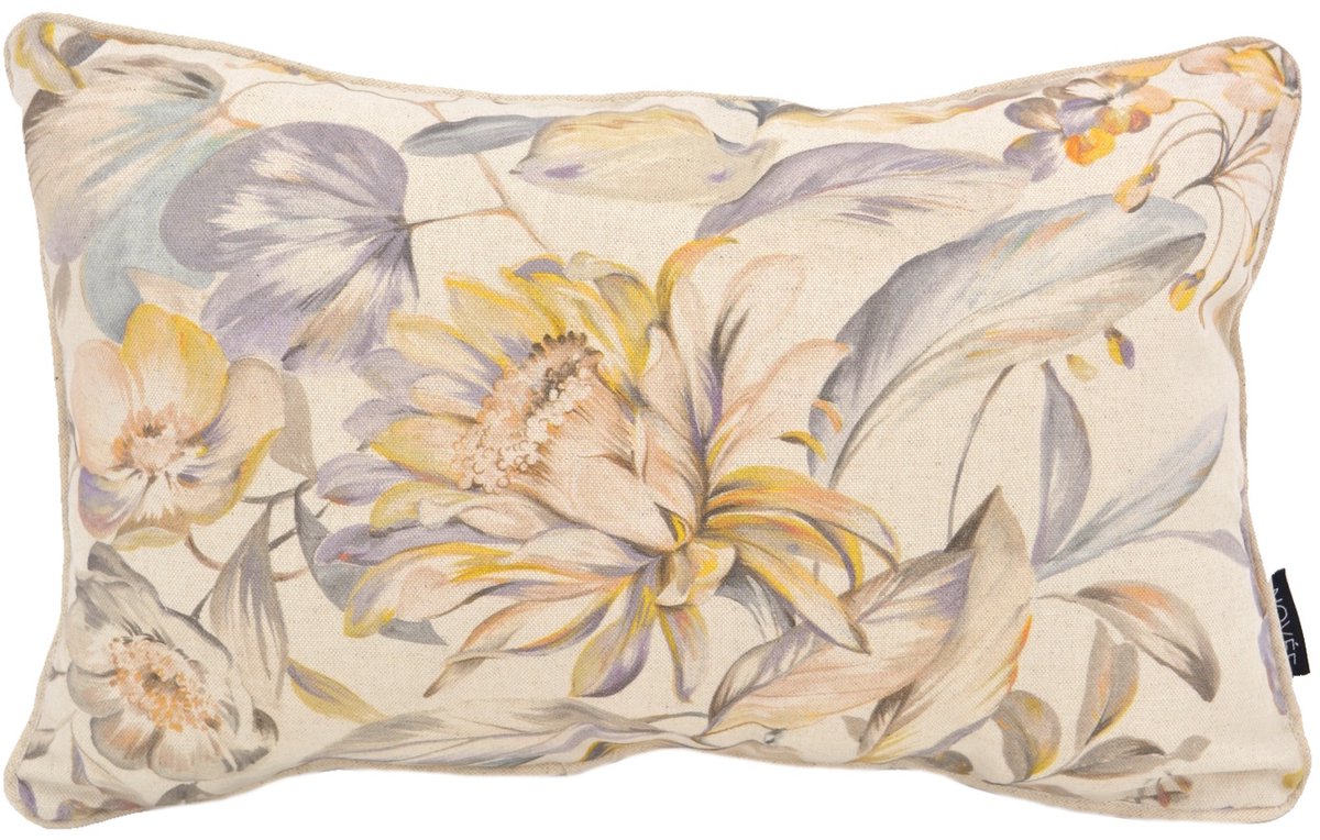 NOVÉE Sierkussen Ziya Purpura | 30 x 50 cm | Katoen/Linnen Beige