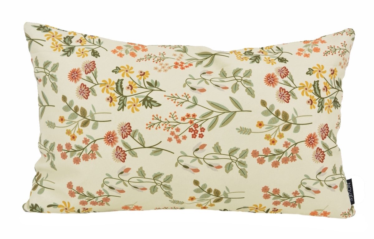 NOVÉE Sierkussen Mae Bloom Crème - Outdoor | 30 x 50 cm | Katoen