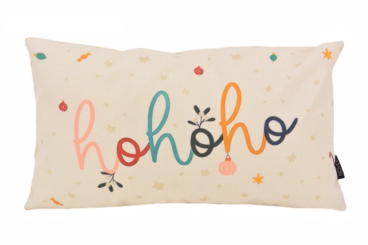 NOVÉE Sierkussen Hohoho | 30 x 50 cm | Katoen/Linnen Beige