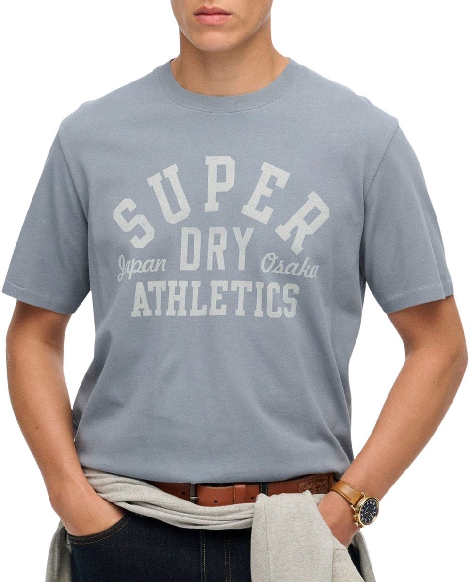 Superdry Vintage Athletic Essential Graphic Shirt Heren Grijs