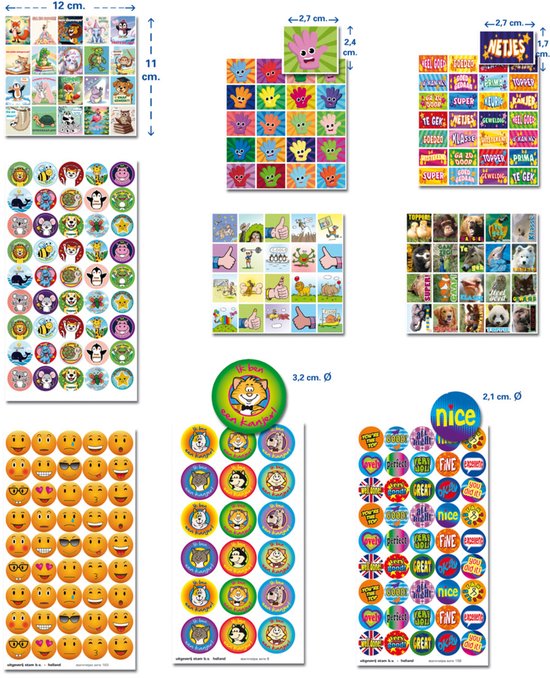 Beloningsstickers Kinderen – 950 Complimenten Stickers – Motiveren & Zelfvertrouwen – Beloningssysteem – School & Thuis – Stammetjes