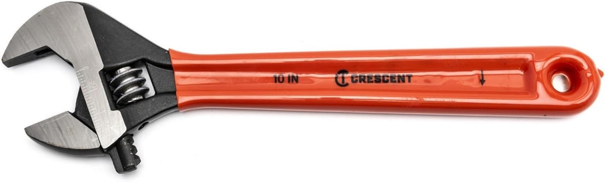 Verstelbare Moersleutel - Kussen Grip - Vastzetten Moeren - Zwarte Oxide Afwerking - 10 Inch - Rood