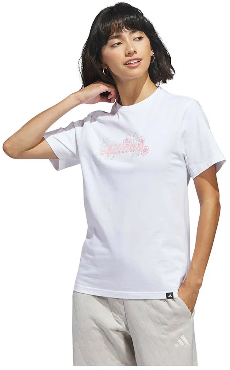 Adidas Western Florals Graphic T-shirt Met Korte Mouwen S Vrouw Wit