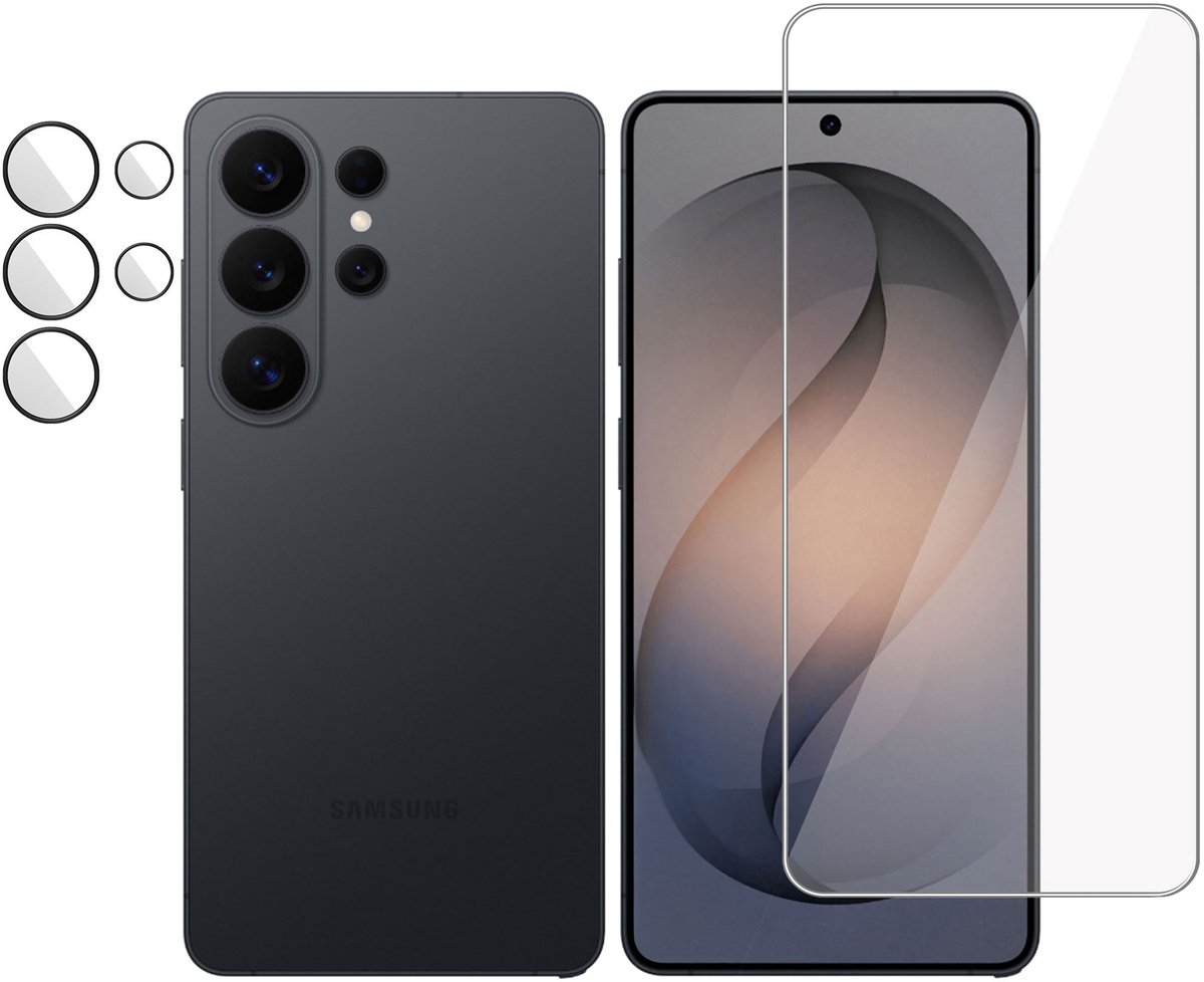 Proteq Screenprotector + Camera Bescherming geschikt voor Samsung S26 Ultra – Gehard Glas – Rounded – Proteqt+