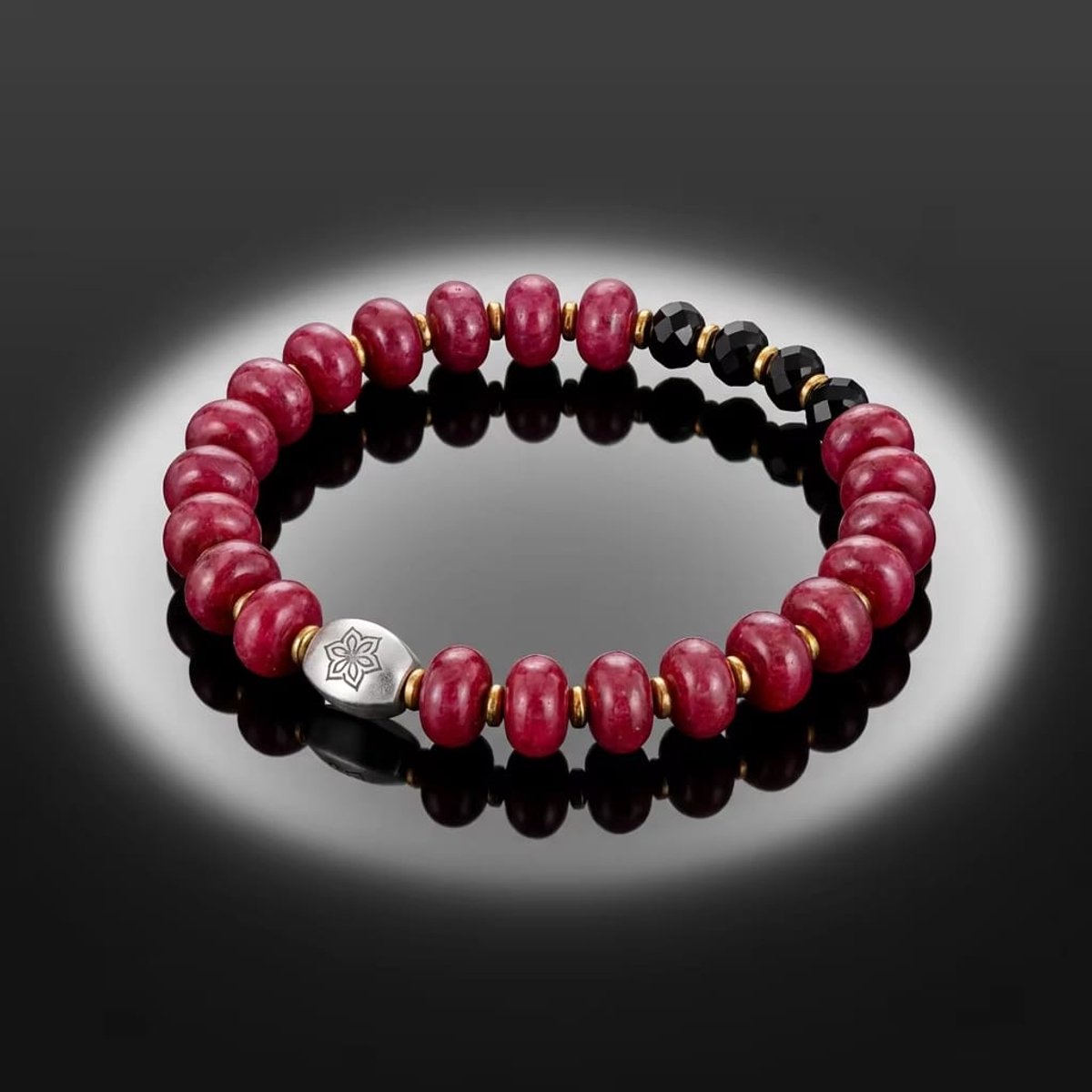 Red Jasper Essence Armband - Natuurlijke Rode Jaspis & 925 Zilver - 21cm -Dames- Passie & Kracht