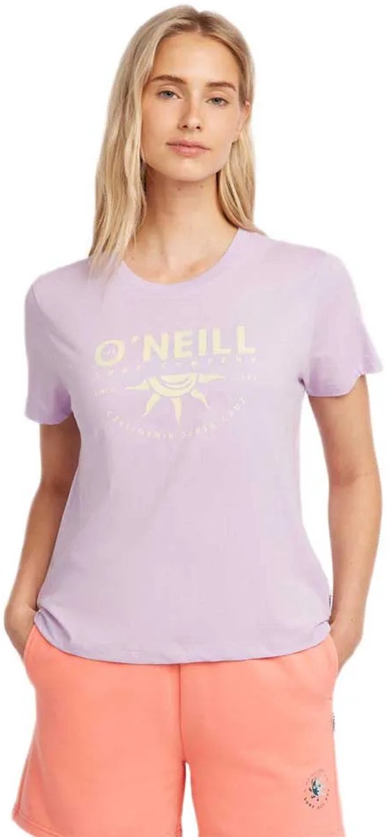 O´neill Front Print T-shirt Met Korte Mouwen L Vrouw Pale Lavender