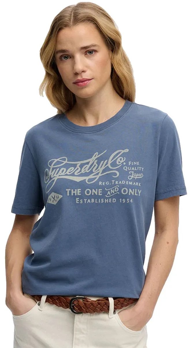 Superdry Industry Workwear Relaxed T-shirt Dames T-shirts Vintage Indigo
