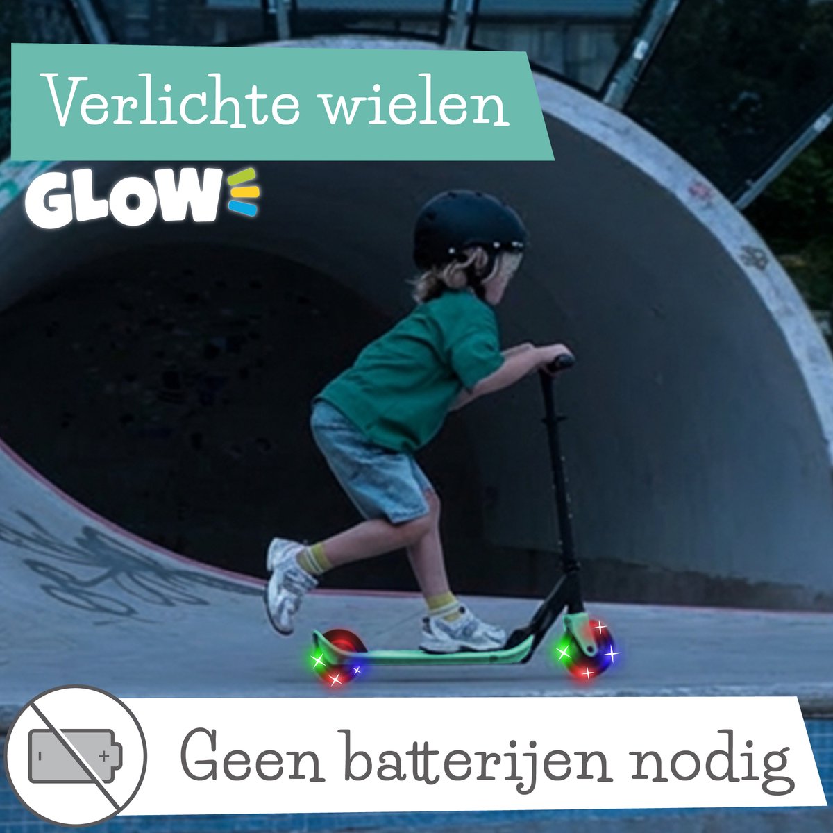 Chillafish Kinderstep jongens en meisjes vanaf 5 jaar met LED wielen - Blauw Groen﻿- Step met verstelbaar stuur en voetrem - Opvouwbaar en lichtgewicht met ABEC-5 wielen - Geen batterijen nodig - Model Flexxi Glow — afbeelding 8