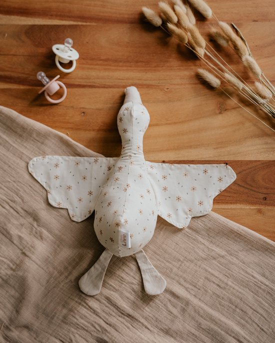 Little Livo Oie à câliner Handgemaakt – 28x36 cm – Ster/Bloem motif – 100% Katoen avec Rembourrage Fleece Doux