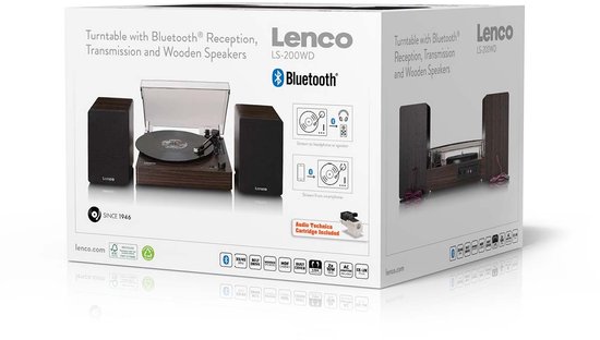 Lenco Platenspeler met Bluetooth - Twee externe Luidsprekers en AT3600L Cartridge - LS-200WD - Hout — afbeelding 5