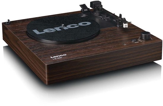 Lenco Platenspeler met Bluetooth - Twee externe Luidsprekers en AT3600L Cartridge - LS-200WD - Hout — afbeelding 2
