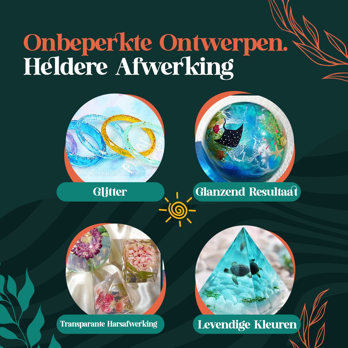 Home of Creations Epoxy Starterspakket - Giethars & Resin Art - Knutselpakket Volwassenen - Decoratie - Moederdag Cadeau — afbeelding 5