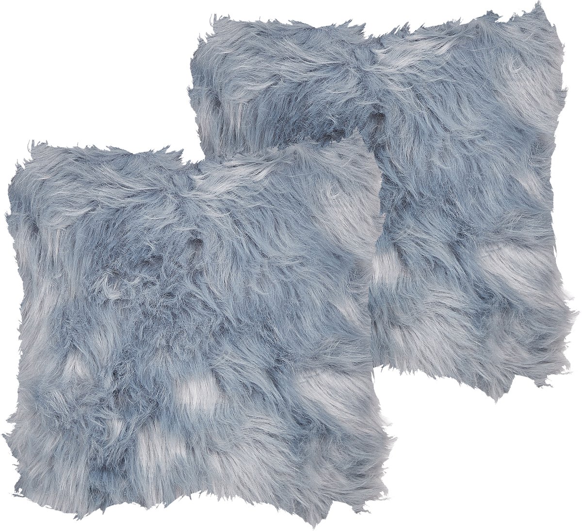 Beliani LUBHA - Sierkussen set van 2 - Donkerblauw - 42 x 42 cm - Polyester