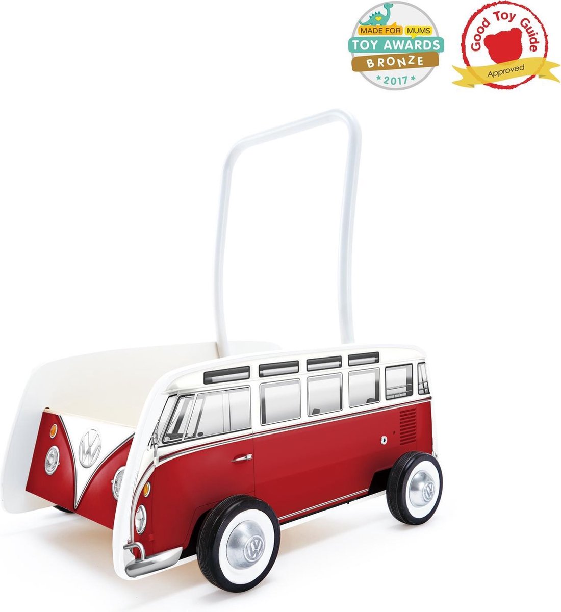 | Hape Duwkar Volkswagen T1 Bus Rood Houten duwkar Volkswagen kever rood Educatief baby
