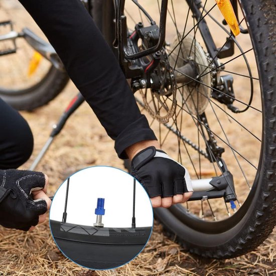 Ventiel Adapters - Presta Schrader - Fietspomp Gebruik - Koperen Materiaal - 3 Stuks - Donkerblauw — afbeelding 3