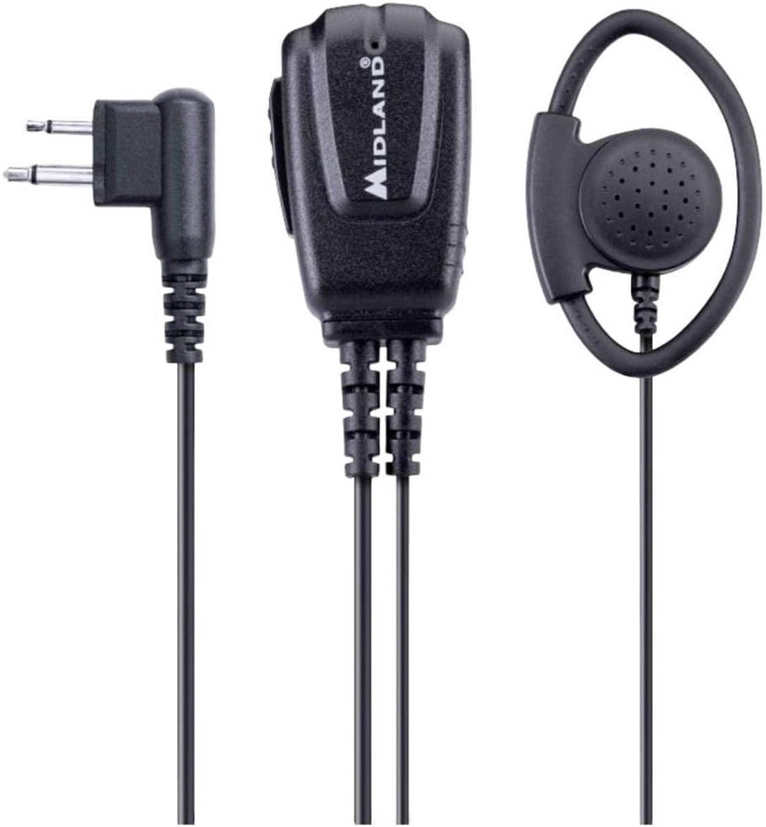 2-polige Microfoon - Handmicrofoon - Communicatie Radio - Inclusief Koptelefoon - Compact Lichtgewicht - Zwart