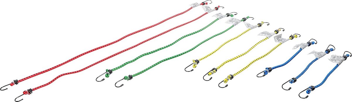 Bagage Spanners Set - Elastische Touwen - Vastzetten Bagage - Inclusief Haken - 30-80 cm