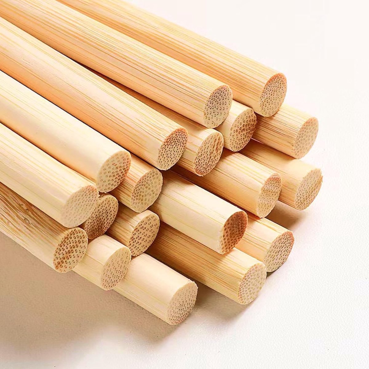 Houten Deuvelstaven - Bamboe Stokken - Houtbewerking Knutselen - 25 Stuks Set - 1/4 x 17.5 Inch - Onafgewerkt
