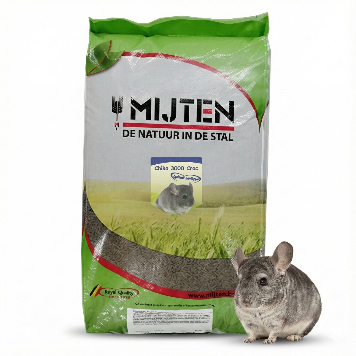 Mijten Chiko Chinchilla - Knaagdierenvoer - Korrel - 20 kg