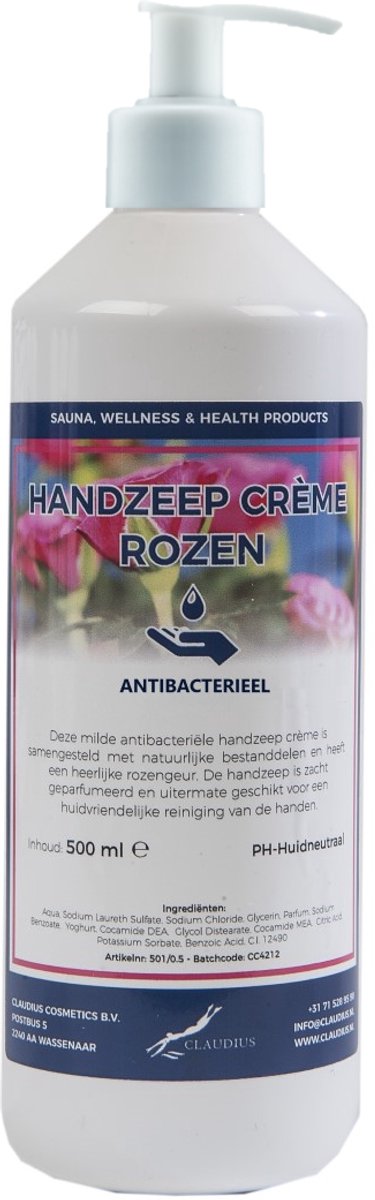 Handzeep Crème Rozen 500 ml - met gratis pomp