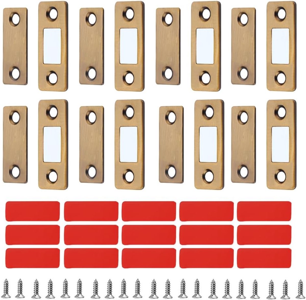 Magnetische Deurvangen - Kastmagneten Lade Sluitingen - Kasten Dicht Houden - Ultradun Zelfklevend - Set van 8 - Antiek Geel
