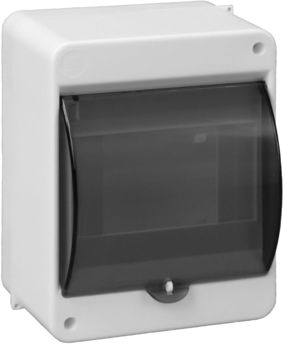 Modulaire Opbouwbehuizing - Verdeelkast Kast - Elektrische Installatie - Met Rookglas En Klem - 5 Modules - Wit