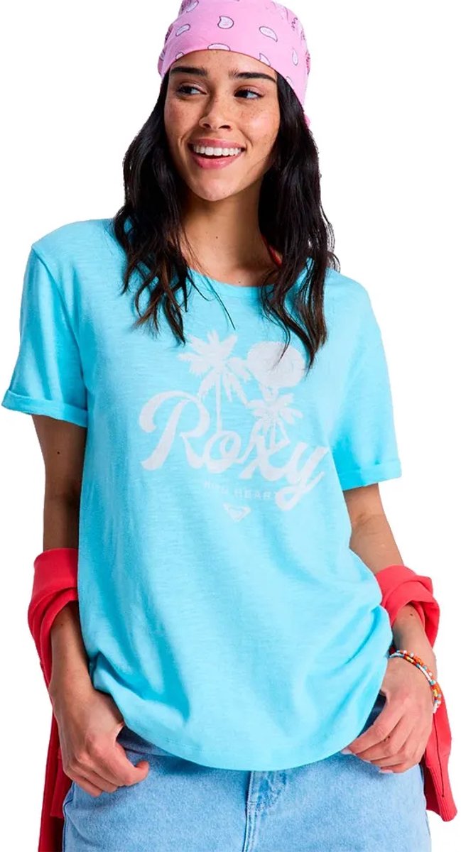 Roxy Oceanwave Slub Regular Fit T-shirt Met Korte Mouwen XS Vrouw Turquoise