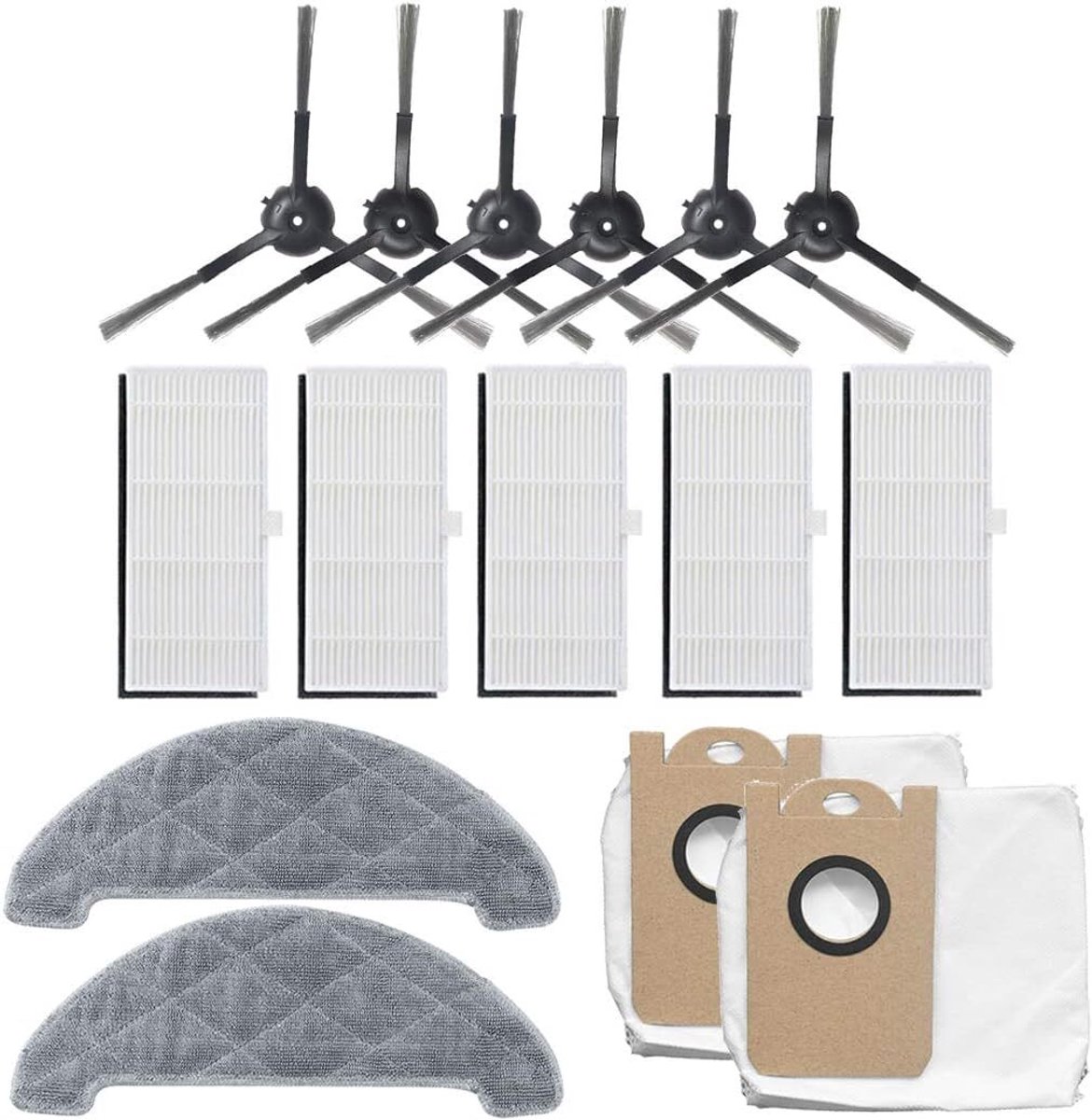 Set van 15 stofzakken, dweilen en zijborstels geschikt voor de Xiaomi Viomi S9 robotstofzuiger