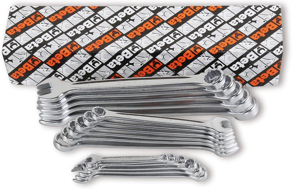 Ring Spanner Set - Schroevendraaier Set - Algemeen Onderhoud - Extreem Robuust - 17-Delig - Zwart