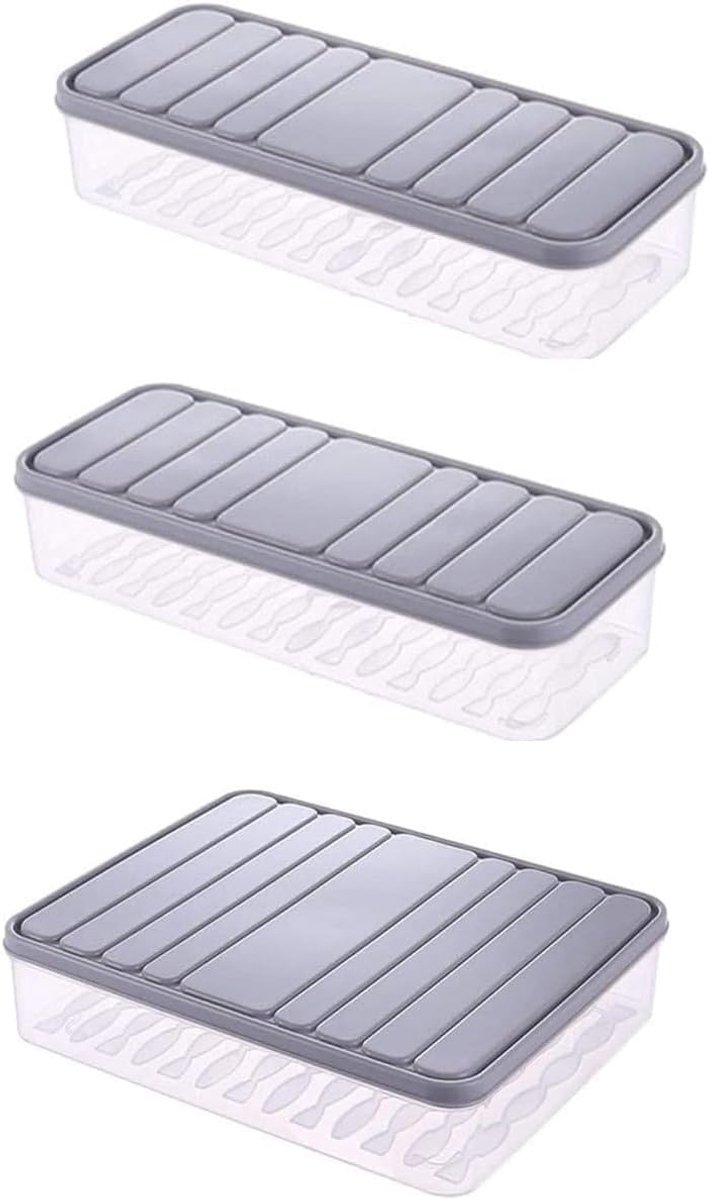 Koelkast Bewaarcontainers - Keuken Organizer - Voedsel Vers Houden - Stapelbaar Ontwerp - 25x20x13 cm - Transparant