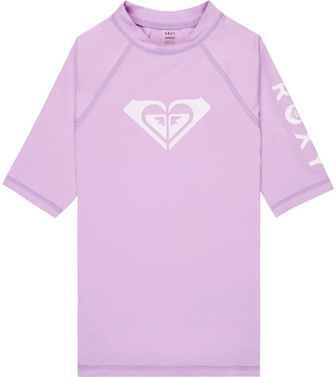Roxy Ergwr03491 Whole Hearted Korte Mouw Rash Guard 10 Years Meisje Crocus Petal