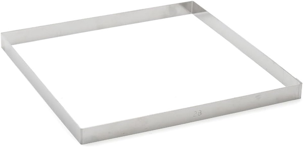 Taartring vierkant - Bakvorm ring - Gebak maken - Roestvrij staal - 166 cm - Zilver