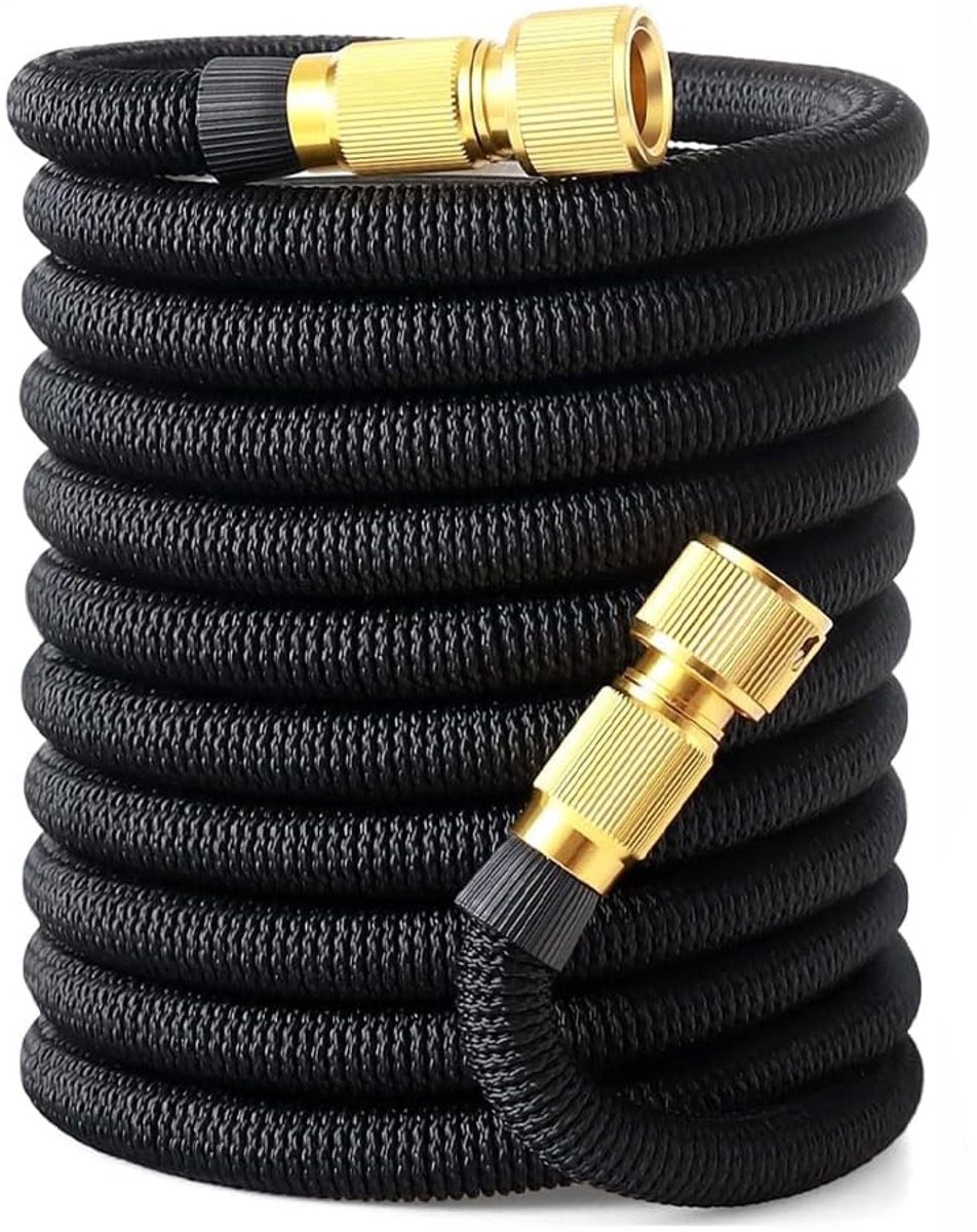 Tuinslang - Tuinslang Flexibel - 15 Meter - Anti-Knik & Anti-Knoop - Tuinslang Sproeier - Tuinsproeier - Zwart
