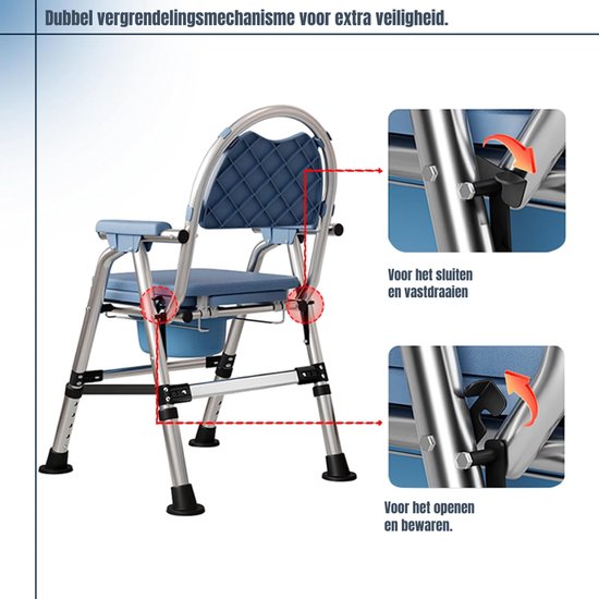 RONN® Toiletstoel - Toilet Seat Riser - Lichtblauw - ‎ 82cm x 58cm x 20cm van ronn — afbeelding 3