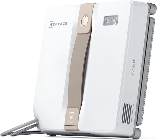 ECOVACS WINBOT MINI Robot Ramenwasser– Robot ramenreiniger-Ruitenreiniger-9 Traps veiligheidssysteem – Dubbele sproeiers met ultrasone verneveling – Intelligente routeplanning – 3 reinigingsmodi – Beige – Voor ramen – Spiegels – Glazen deuren