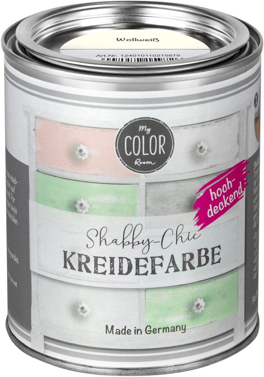 My COLOR Room Shabby Chic krijtverf – meubelverf – wolwit – 750 ml mat