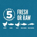 5 ingrediënten van kip, zalm, kalkoen, hele horsmakreel en hele makreel