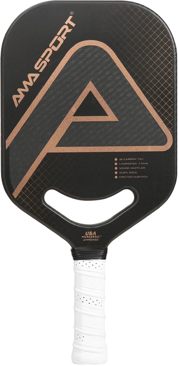 Pickleball Paddle PP001-3KB Blauw – 3K Carbon – 20 mm Kern – Max Spin & Control – AMA Sport