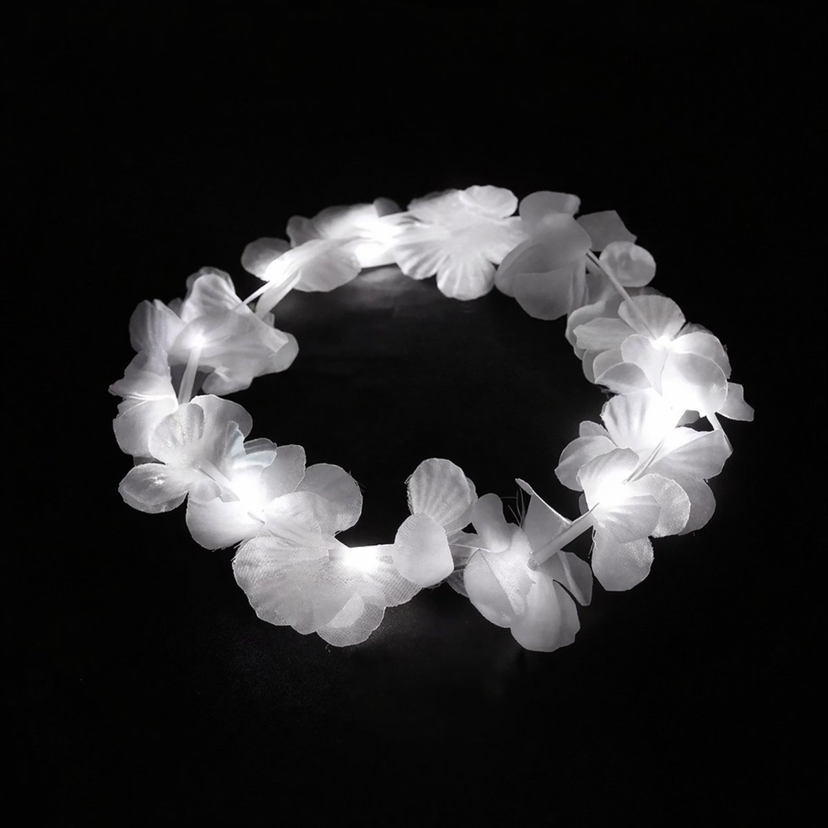 Lichtgevende Haarband / Krans met Lichtjes - LED Lampjes - Wit