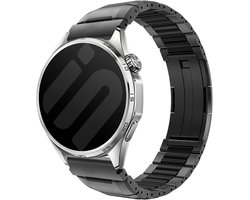 Bracelet hybride en acier 'One Push' Strap-it compatible avec Samsung Galaxy Watch 3 45mm / Watch 1 46mm / Gear S3 - Polar Vantage M3 / M2 / M / V3 / Polar Grit X / X Pro / X2 Pro / - Huawei Watch GT 1/2/3/4 46mm / GT 5 (Pro) (46mm) (Noir)
