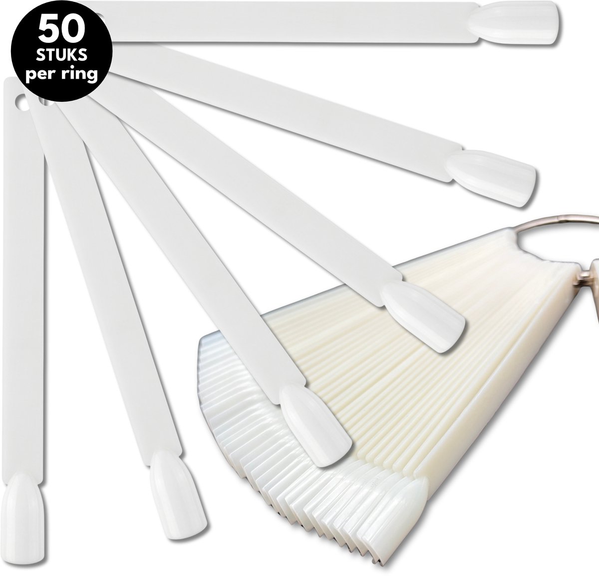 Purepeak Nagelwaaier Op Ring Set 2 Stuks - Nagel Waaier - 50 Stuks per Ring