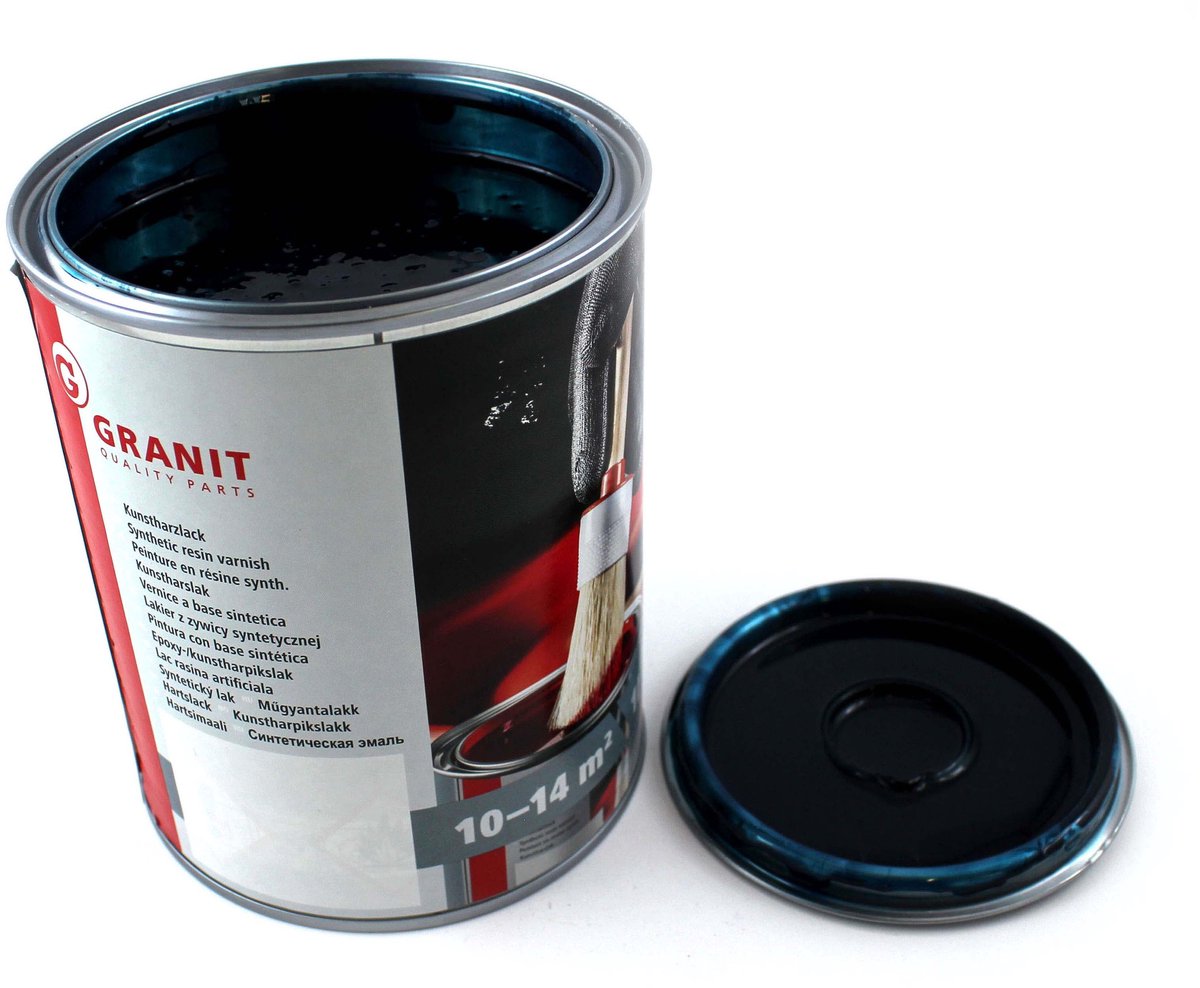 Wilckens Granit - Lakverf - Deutz donkerblauw RAL 5004 - 1 liter - Originele machineafwerking