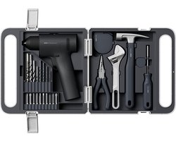 HOTO 16V Cordless Drill Tool Kit Brushless – Accuboormachine Gereedschapsset Borstelloos – Complete Gereedschapsset – 50 Nm – 2 Snelheden – USB-C Oplaadbaar – Inclusief Handgereedschap & Bits