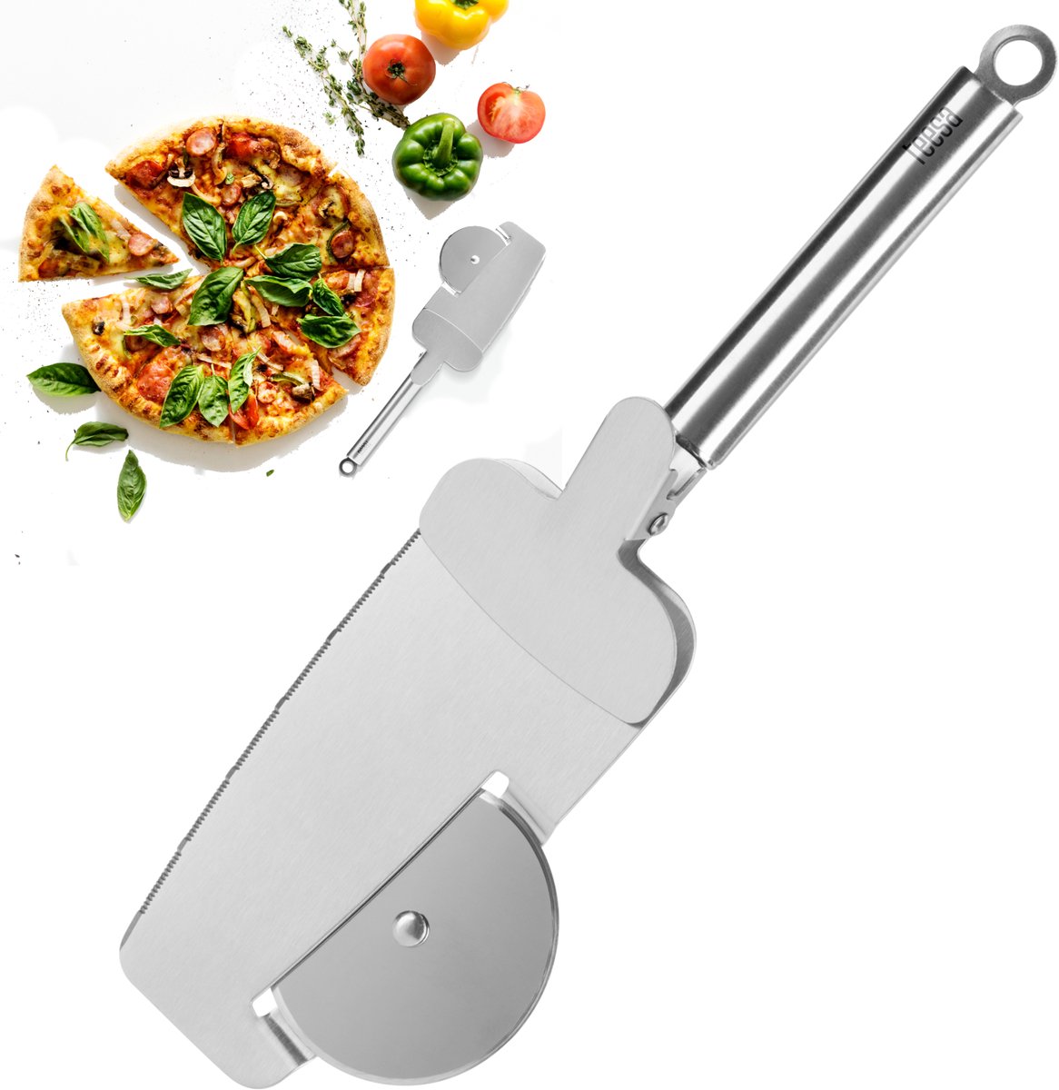 Teesa 4w1 Serie - Pizzasnijder - Oprolbaar Mes - Zachte Handgreep - Hittebestendig