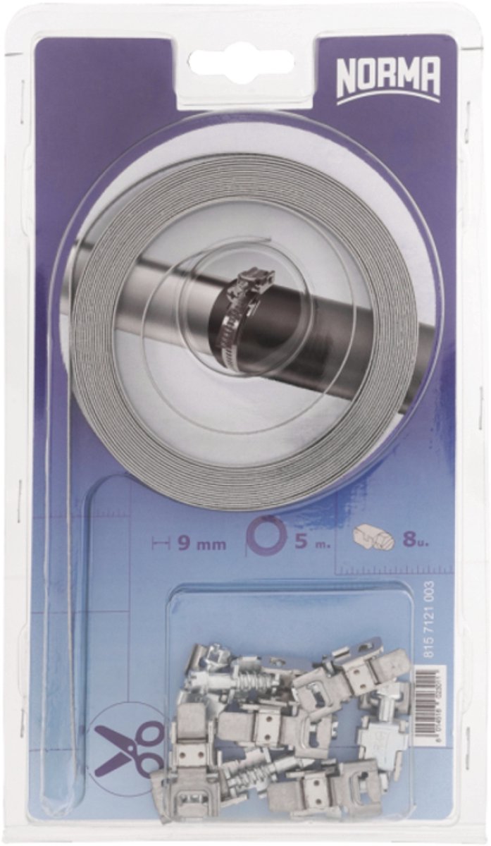 FISCHER - Slangklem - Verstelbaar - RVS zilver - Diameter 5000 mm - 8 stuks