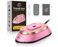 Twenty4seven® Mini Reisstrijkijzer - Reis Strijkijzer Roze - Strijkbout met Stoom - Droogstrijkijzer Voor Onderweg & Vakantie