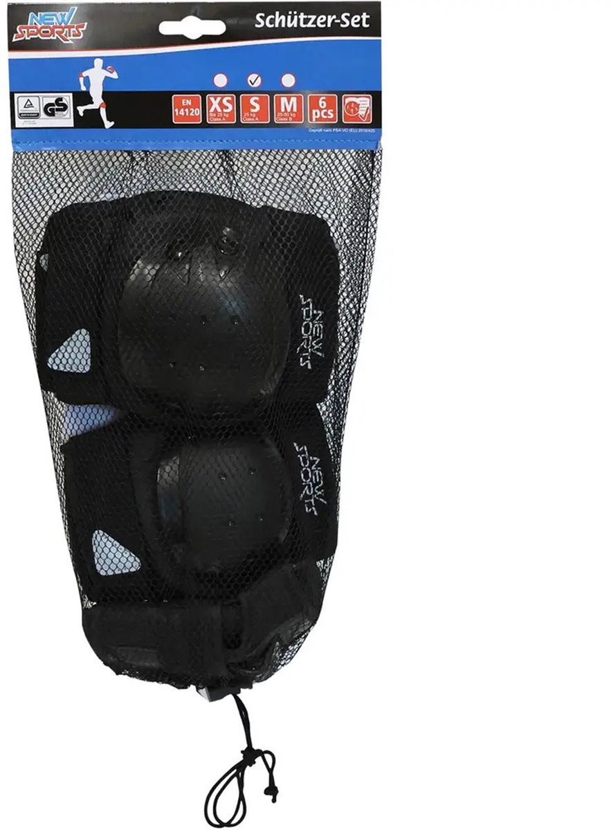 New Sports beschermset kinderen tot 25kg veiligheid. Zwart
